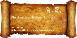 Matheisz Róbert névjegykártya