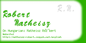 robert matheisz business card